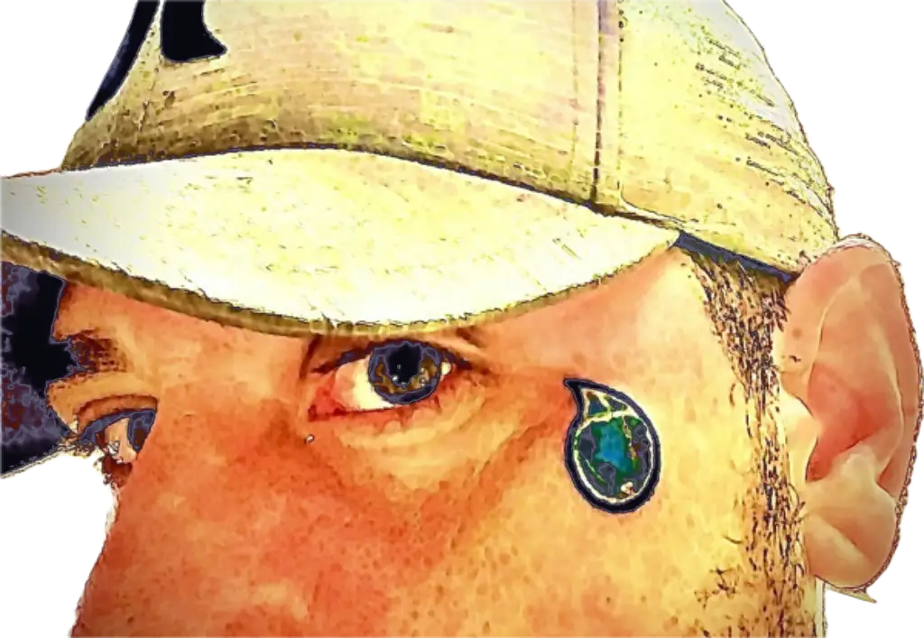 about us 2 about us green miyagi face tat brand logo